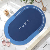 Kuber Industries Bath Mat | PVC Bathroom Mat | Shower Bath Mat | Floor Tub Mat | Diatom Mud Oval Mat | Anti-Skid Shower Bathroom Mat | CF-220801B |Pack of 4| Blue